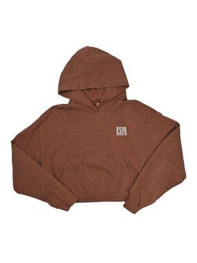 For Days Logo Crop Hoodie in Brown
